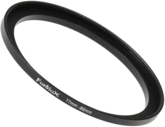 Fotodiox Metal Step Up Ring, Anodized Black Metal 77mm-86mm, 77-86 mm