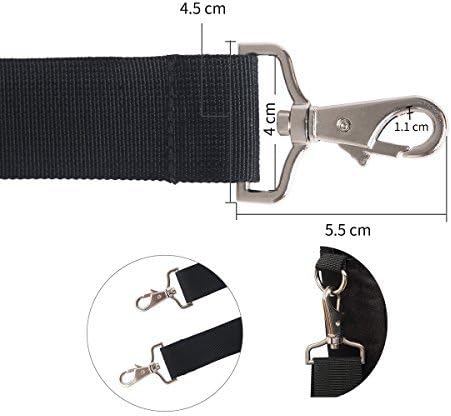 JAKAGO 59" Replacement Wide Shoulder Strap, Adjustable Bag/Purse Shoulder Belt Strap with Clip Hooks and Comfortable Non-Slip Pad for Briefcase/Duffel/Camera/Laptop Case(black)