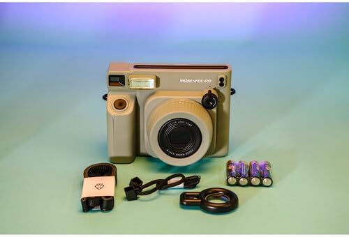 FujiFilm Instax Wide 400 Instant Camera Bundle - Includes Twin Pack Wide Frame Film, BluebirdSales Protective Carrying Case, Cleaning Cloth, and 4 AA Batteries - Portable - Perfect for Travel & Events