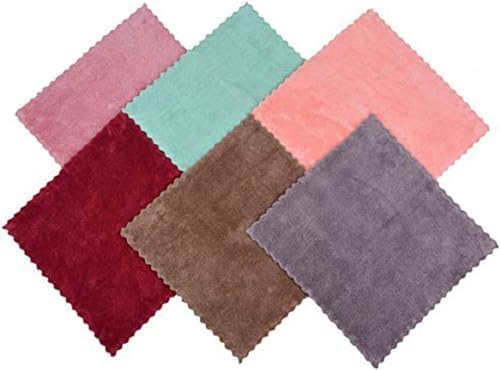Microfiber rag Bulk Multi-Functional for House Furniture Reusable Rags Kitchen Wipes Dish Cloths Absorbent and Fast Drying 6 Colors (6pack, 11x11)