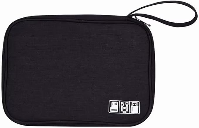 cable organizer bag Travel Case,Electronic Accessories Storage Bag,Portable Waterproof Cable -Travel Cord Organizer- Bag for Small Charging Cord Storage,Cables,SD Card (BLACK)
