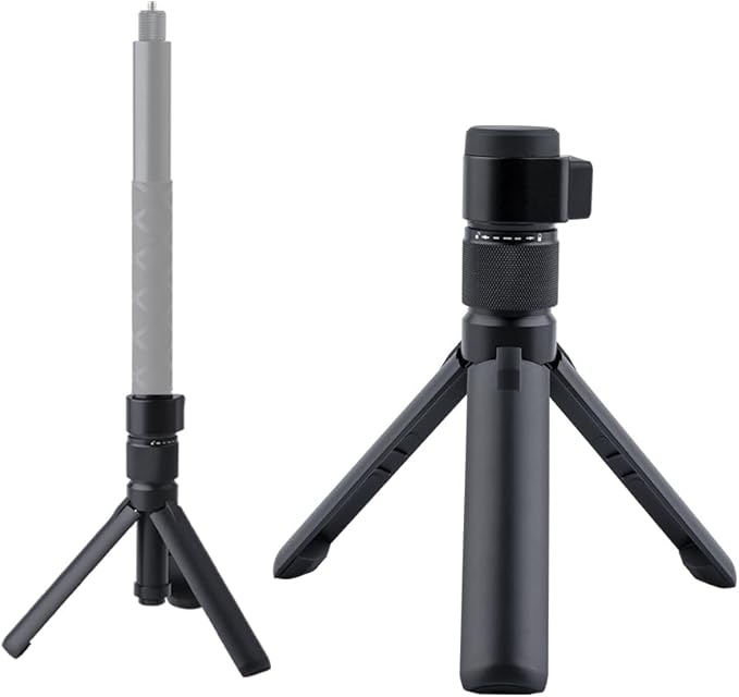 Bullet Time Handle Tripod Rotating Grip for Insta360 X5/X4/X3, DJI OSMO Pocket 3, GoPro – 360° Rotating Grip, 1/4" Thread, 6 lbs Capacity, Compact Selfie Stick & Tabletop Tripo
