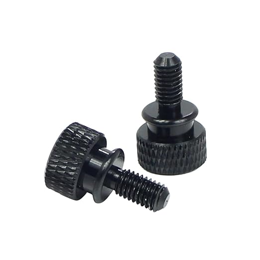 BGNing 2 Pcs M5 Knurled Thumbscrew Screw Bolt 10mm Head Hand Tighten for Computer Case Potography Accessories (2pcs Aluminum Alloy)