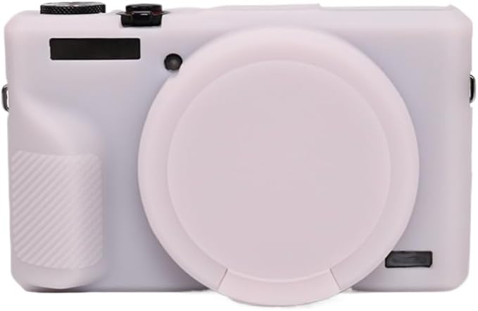 STSEETOP Camera Case for Canon PowerShot G7X Mark III - Protective Silicone DSLR Skin with Lens Cover, Detachable Cage, Shockproof, Dustproof (Jelly Pink)