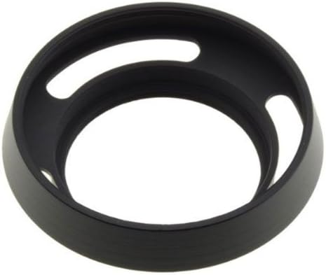 48mm Black Metal Tilted Vented Lens Hood Shade Compatible with QL17 GIII R35 F2 F2.8 R50 R28 E48 with A&R Cleaning Cloth