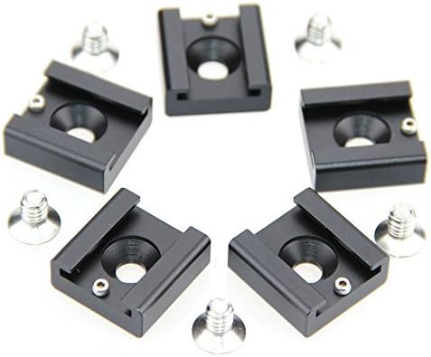 CAMVATE Cold Shoe Mount with 1/4''-20 Hole for Camera Flash Microphone Accessories(5 Pieces) - 0994