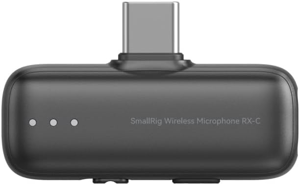 SMALLRIG Wireless Mic S70 (2 TX + 2 RX + Charging Case), USB-C and 3.5mm Jack Compact Wireless Microphone for Android Phone/Action Camera, 48h Use, Noise Reduction Record for Vlog (Black)