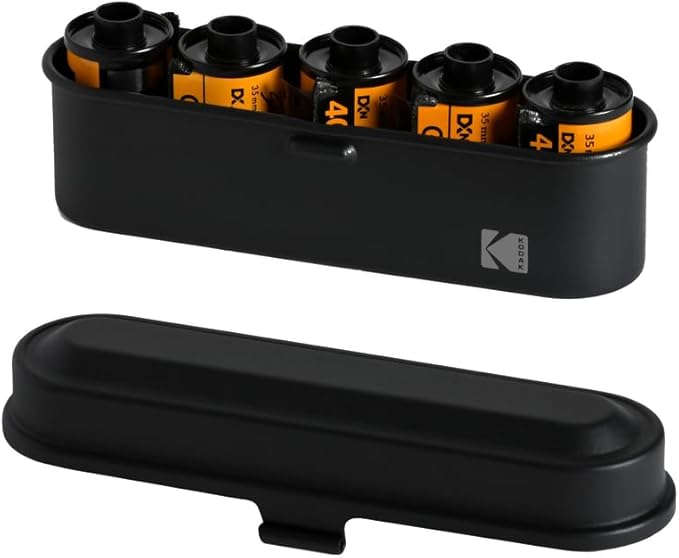 Kodak Steel 35mm FIlm Roll Case, Holds 5 Rolls (All Black)