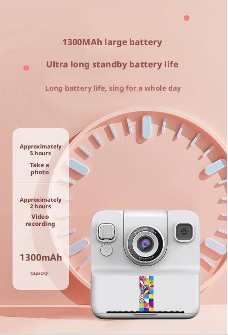 Kids Camera Instant Print, 1080p Digital Camera for Kids, 180° Rotating Selfie Lens with 32GB Card Reader & 6 Rolls Printing Paper Kids Toy Gifts for Boys Girls Ages 3-12 (Purple)