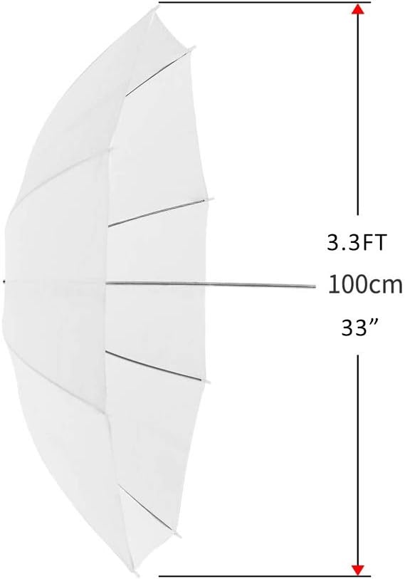 Jinbei Professional 33"/84cm White Translucent Reflector Umbrella Lighting Diffuser for Photography Studio Video Continuous Light Flash Strobe Light