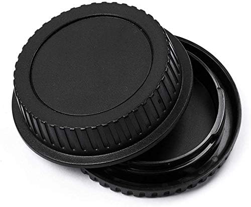 Rear Lens Cap and Front Body Cap for Canon EOS 850D 250D 90D, Rebel SL3 T8 T8i T7, 200d ii, and More Canon DSLR and Hot Shoe Cover with Bubble Spirit Level Fire Rock (2 Sets)