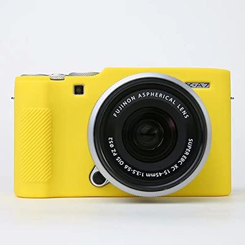 Professional Secure Silicone Camera Case Cover Housing Body Skin for Fujifilm Fuji X-A7 XA7 XA 7 Mirrorless Digital Camera (Yellow)
