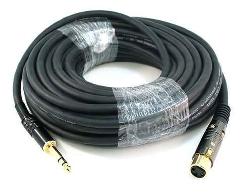 Monoprice 104774 50-Feet Premier Series XLR Female to 1/4-Inch TRS Male 16AWG Cable Black