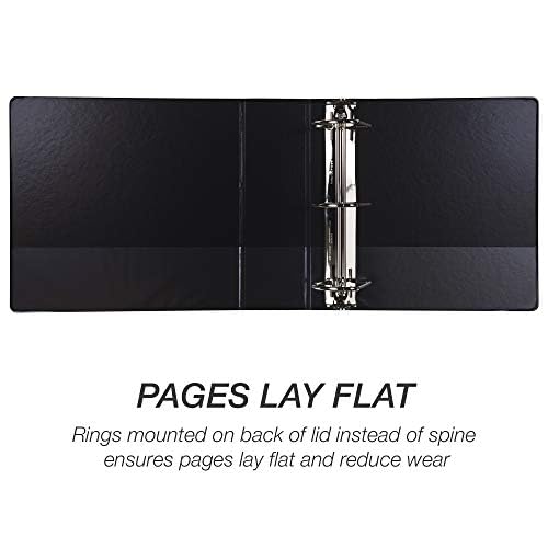 Samsill Durable 4 inch 3 Ring Binder, Made in USA, D Ring Binder, FSC 100% Recycled Chipboard, Black, 2 Pack