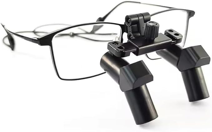 REEHUT 4.5X Prism Flip-up Ergonomic Dental Ergo Loupe Ultra-Light Binocular Magnifier Magnifying Glasses Titanium Frame Aluminum Box (500-600mm)