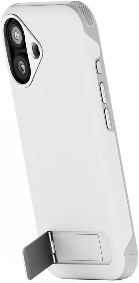 Tilta Khronos Lite Case Compatible with iPhone 17 – Light Gray | Slim Lightweight Protective Cage | Magnetic Back Plate, SSDs, Power Banks & Cooling Fans | Kickstand | Reinforced Corners