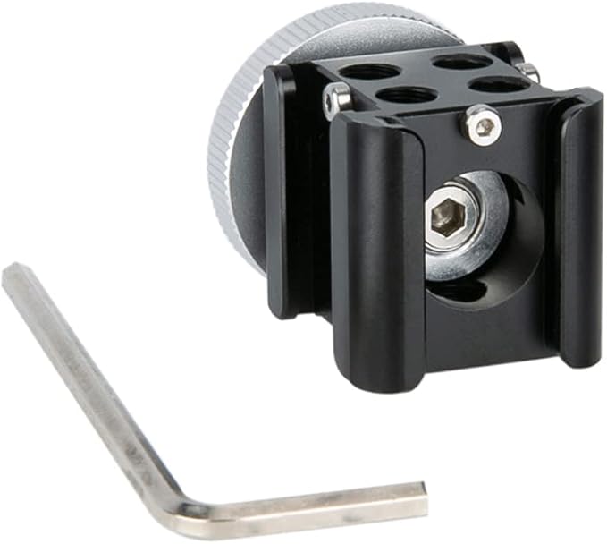 NICEYRIG 3-Side Cold Shoe Mount 360 Degree Swivel with Triple Anti-Off Shoe Adapters, 1/4 Threads for Microphone, Flash Light, Monitor Mount Camera Phone Vlog Vlogging - 328