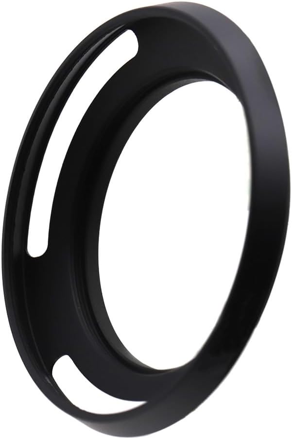52mm Hollow Lens Hood 52mm Screw in Curved Vented Lens Hood 52mm Metal Lens Hood for 52mm Lens Hood Wide(Black)