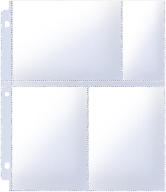 4x6 Photo Sleeves Clear for 3 Ring Binder (240 Pictures), Heavy Duty Plastic Album Refill Pages, Postcards Page Protectors 40 Pack