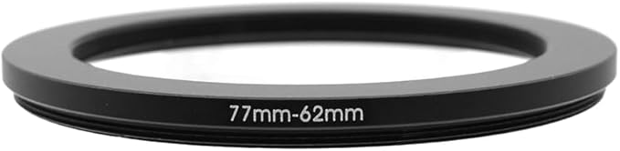 77-52/55/58/62/67/72/74/77/82/86/95/105mm Step Up & Step Down Rings Adapter for Camera Lens and Filters 77-62 Filter Adapter Ring 77mm Lens to 62mm Filters (77-62mm)