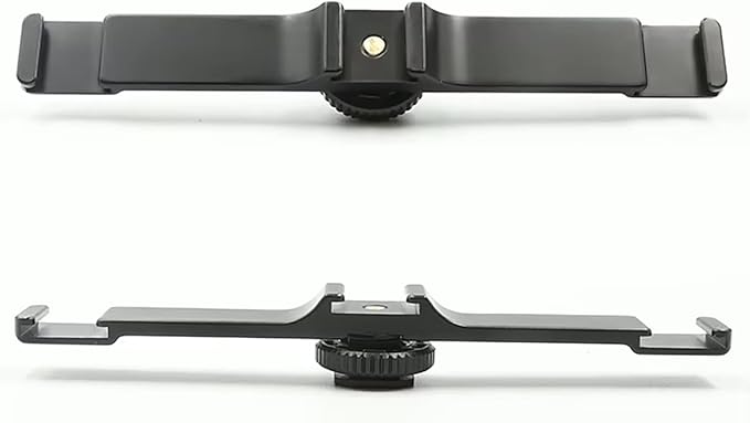 REFLEX CAMERA Metal Mobile Phone/DSLR Cold Shoe Extension Bracket with 3 Cold Shoe Mounts with Removable 1/4"-20 Screw Mount, Durable Camera Accessory for Mic, LED Video Light, Live Streaming