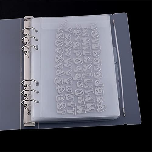 CYFUN DESIGN 10 Sheet Binder Pockets Sleeves Bags A5 Size 6 Hole Binder Folder for Dies and Stamps Storage,Waterproof PVC Clear Bags Protectors for Cutting Dies Stencil Album Stamp Crafts
