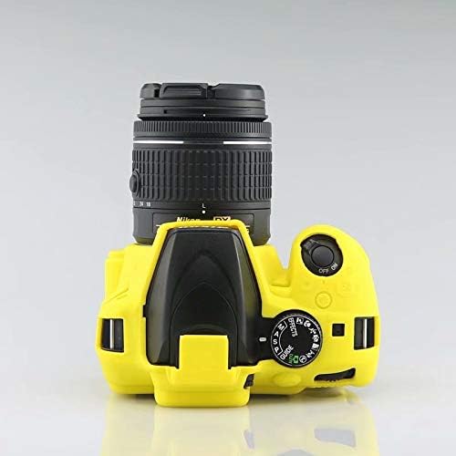 Professional Secure Silicone Camera Cases Bag Housing Rubber Body Skin for Nikon D3400 Digital SLR Camera (Yellow)