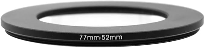 77-52/55/58/62/67/72/74/77/82/86/95/105mm Step Up & Step Down Rings Adapter for Camera Lens and Filters 77-52 Filter Adapter Ring 77mm Lens to 52mm Filters (77-52mm)