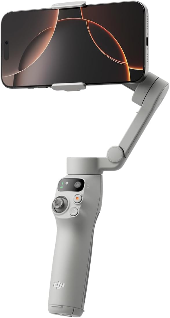 DJI Osmo Mobile 7 Gimbal Stabilizer for iPhone, Android, Built-in Tripod, 3-Axis Phone Gimbal, ActiveTrack 7.0, ShotGuides, One-Tap Edit, 10hrs Use, Phone Charging + Wireless Portable Charger + Plug