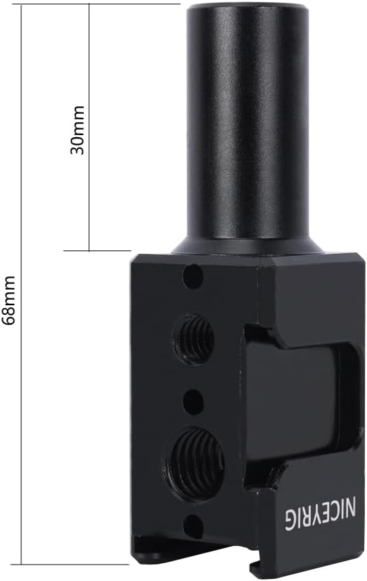 NICEYRIG 15mm Rod Expansion Adapter with Triple Cold Shoe Mount, 1/4'' & 3/8'' ARRI Locating Hole for DSLR Camera 15mm Rod Rail Support System - 611