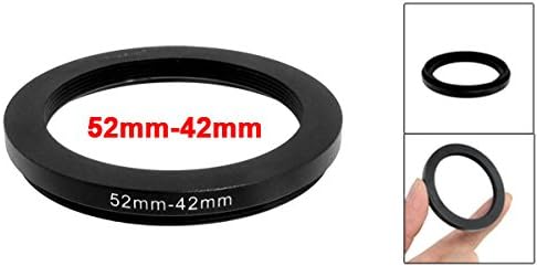 uxcell Step-Down Ring, Aluminum 52mm-42mm Camera Lens Filter Adapter 52mm to 42mm Black Ring Adapter for Camera 1pc