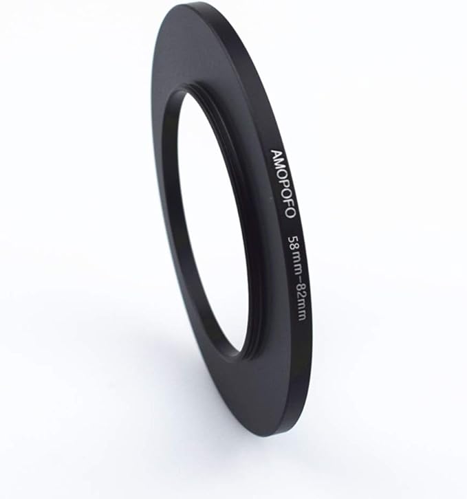 58-82mm Metal Ring/58mm to 82mm Step-Up Ring for Filters,Made of CNC Machined Space Aluminum with Matte Black Electroplated Finish,Compatible with All 58mm Camera Lenses & 82mm Accessories