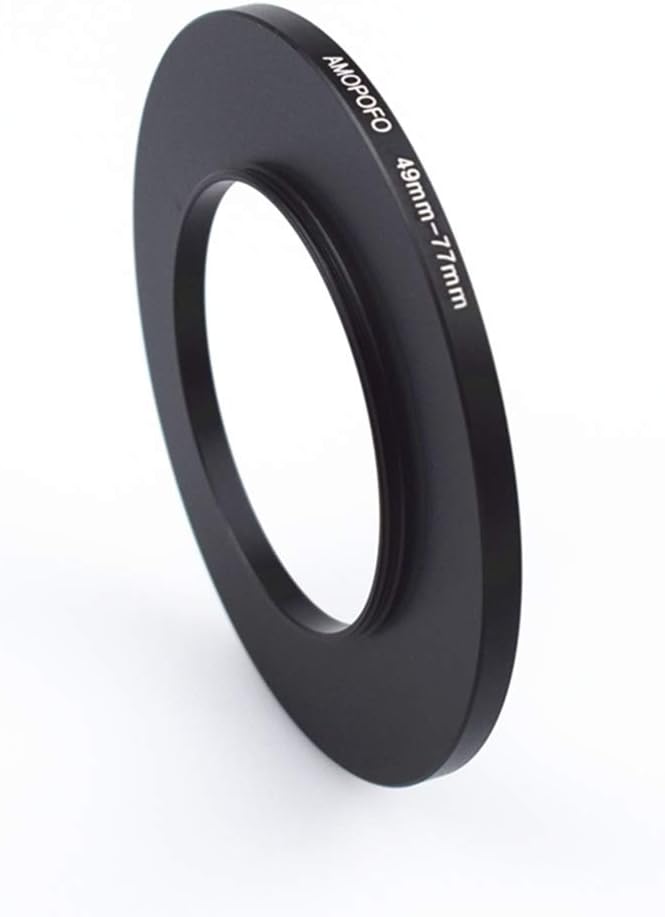 49mm to 77mm Metal Step Up Ring Adapter for Canon,for Nikon,for Sony,for Fuji,M4/3 Camera Lenses to UV,ND,CPL Camera Filters, Made from CNC Machined with Matte Black Electroplated Finish