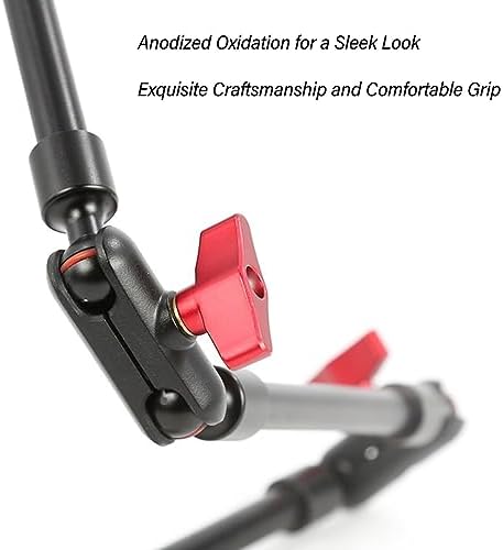31 Adjustable Magic Arm with Clamp Camera Mount, Articulating Arm Friction Magic Arm Camera Mount Clamp with 1/4in and 3/8in Thread for LED Light Video Rig Tripod