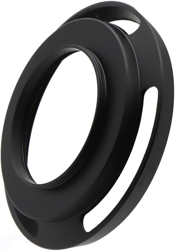 37mm Hollow Lens Hood 37mm Screw in Curved Vented Lens Hood 37mm Metal Lens Hood for 37mm Lens Hood Wide(Black)