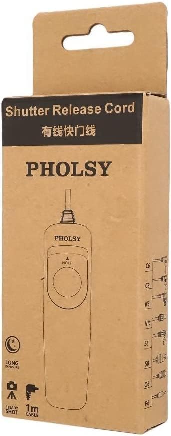 PHOLSY N10 Shutter Remote Control Cable Release Cord for Nikon Z5, Z7-II, Z6, Z6-II, D750, D780, D7500, D7200, D7000, D5600, D5500, D5300, D3300, D610, D600, D90, P7700, P7800, P950, Replaces MC-DC2