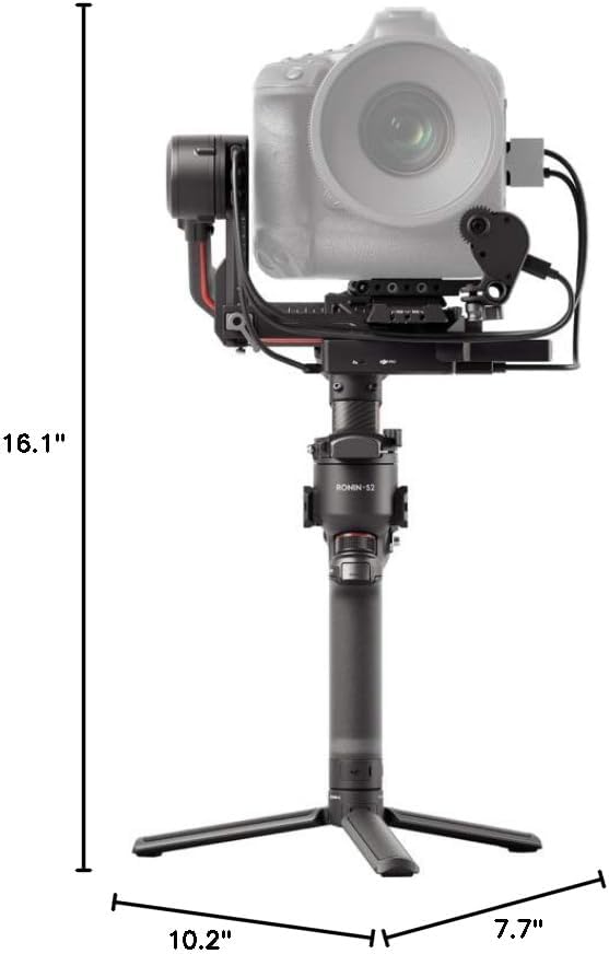 DJI RS 2 Full-Color LCD Touchscreen Gimbal Stabilizer with Cinematic Sharpness, Titan Stabilization Algorithm, Carbon Fiber Axis Arm, and Built-in Front Dial (Renewed)