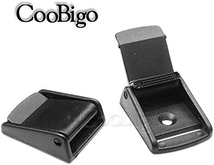 CooBigo 5pcs Webbing Cam Buckles Plastic Black Toggle Clip Backpack Straps