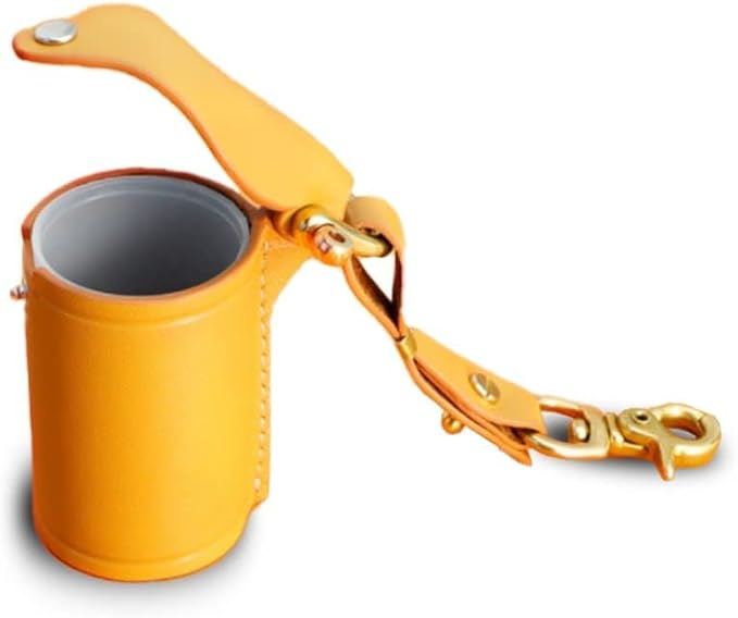 ZVZKC Leather 35mm Film Case Keychain, 35mm Film Holder Film Canisters with Caps for Film Photography & Gifts, H 1.96inch / 5cm (Yellow)