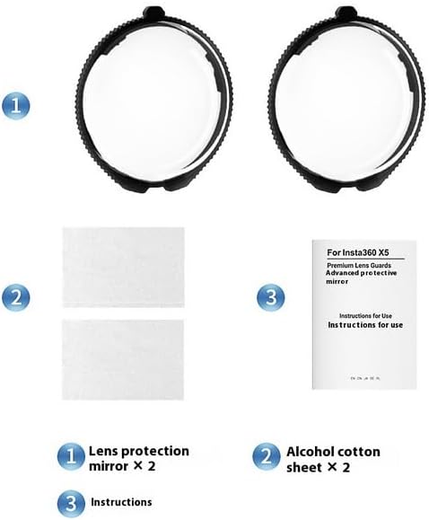 Coyktonty Lens Guard/Lens Protective Cover for Insta360 X5, 9H hardness High transmittance,Waterproof Dustproof (PC Material)