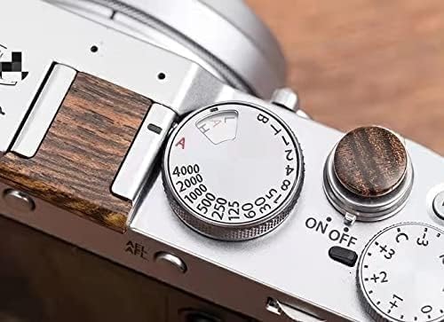 Camera Soft Shutter Release Button on Wooden Surface with hot Shoe Cover(Red Hot Shoe)