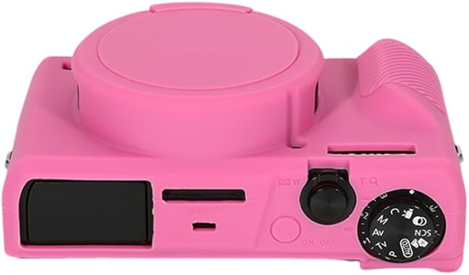STSEETOP Camera Case for Canon PowerShot G7X Mark III - Protective Silicone DSLR Skin with Lens Cover, Detachable Cage, Shockproof, Dustproof (Rose)