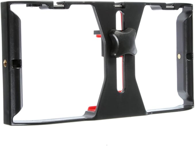NUOBESTY Portable Phone Bracket Video Rig with Cold Shoe Mounts Threads Hand Held Smartphone Video Holder for Photography and Vlogging Compatible with Smartphones