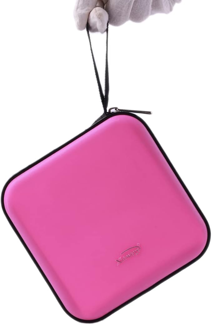 CD DVD Wallet, 32 Capacity Heavy Duty, DVD CD Case Holder for Car,Portable DVD/VCD Storage Disk, Hard Shell Sturdy case, Car CD Disk Holder,Booklet, Blu-ray Wallet (32 Capacity,Peach)