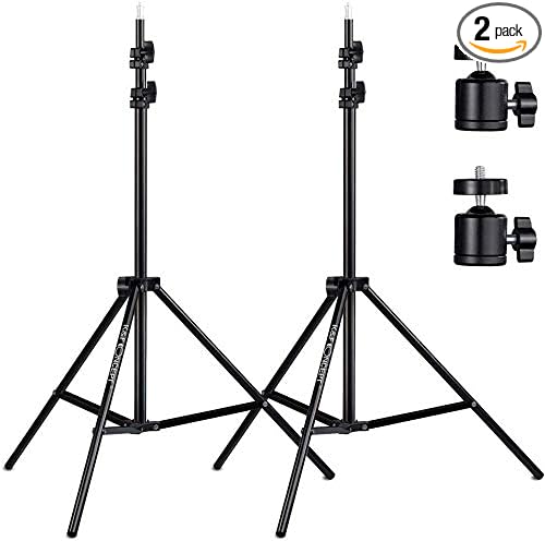 K&F CONCEPT Aluminum Light Stands for Photography, 78.8'' Adjustable Lighting Tripod Stand for Reflectors, Softboxes, Photo Studio Speedlight, Ring Light, Umbrellas, Flash Stand, 2 Pack