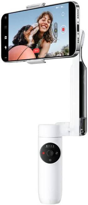 Insta360 Flow Creator Kit - Smartphone Gimbal with AI Tracking, Smartphone Gimbal, 3-Axis Stabilization, Integrated Selfie Stick, All-Purpose Tripod, Portable & Foldable, Snow White
