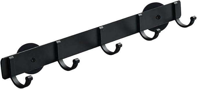 GYGhaoho Magnetic Utensil Holder Hooks, Wall Mount Utensil Hanging Storage, Magnetic Hook Rack for Refrigerator, Black Metal No Punching Hook, Kitchen Magnetic Rack Towel Bar Utensil Rack
