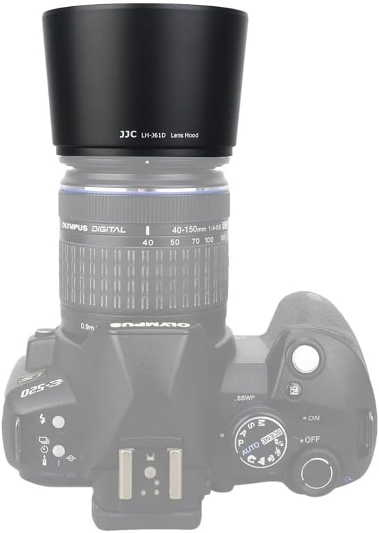 JJC LH-61D Lens Hood Shade for Olympus Zuiko Digital ED 40-150mm f/4.0-5.6, M.Zuiko Digital ED 40-150mm f/4.0-5.6 and ED 40-150mm f/4.0-5.6 R Lens, Reversible and Compatible with 58mm Filter/Cap