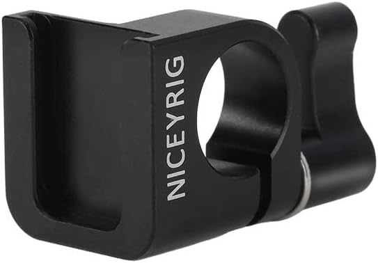 NICEYRIG 15mm Single Rod Clamp to Cold Shoe Adapter, DSLR Camera Rig Rail Block for Monitor Mount LED Light Microphone - 426