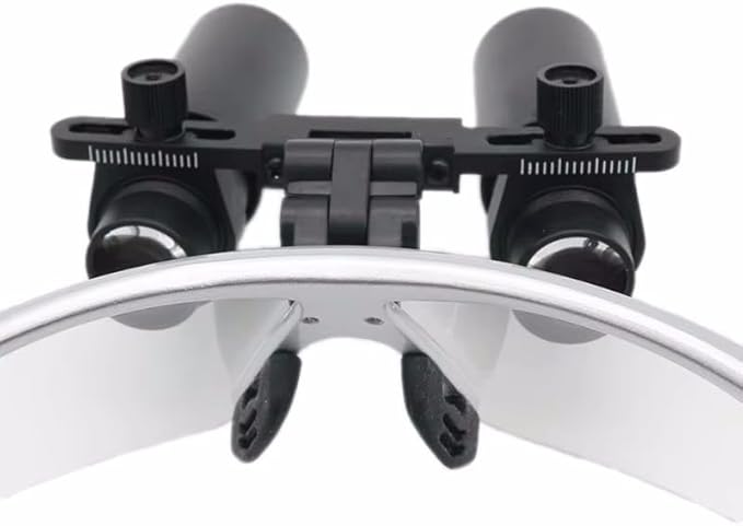 REEHUT 6.0X-R High-Magnification Binocular Magnifier Loupes Operating Magnifying Glasses Adjustable Pupillary Distance Silver